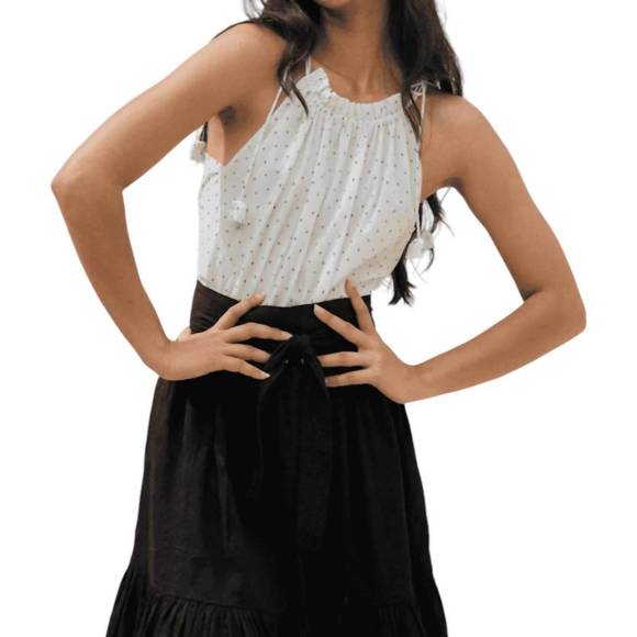 NEW ERICA WILSON bali halter top in natural dark navy - Picture 2 of 3